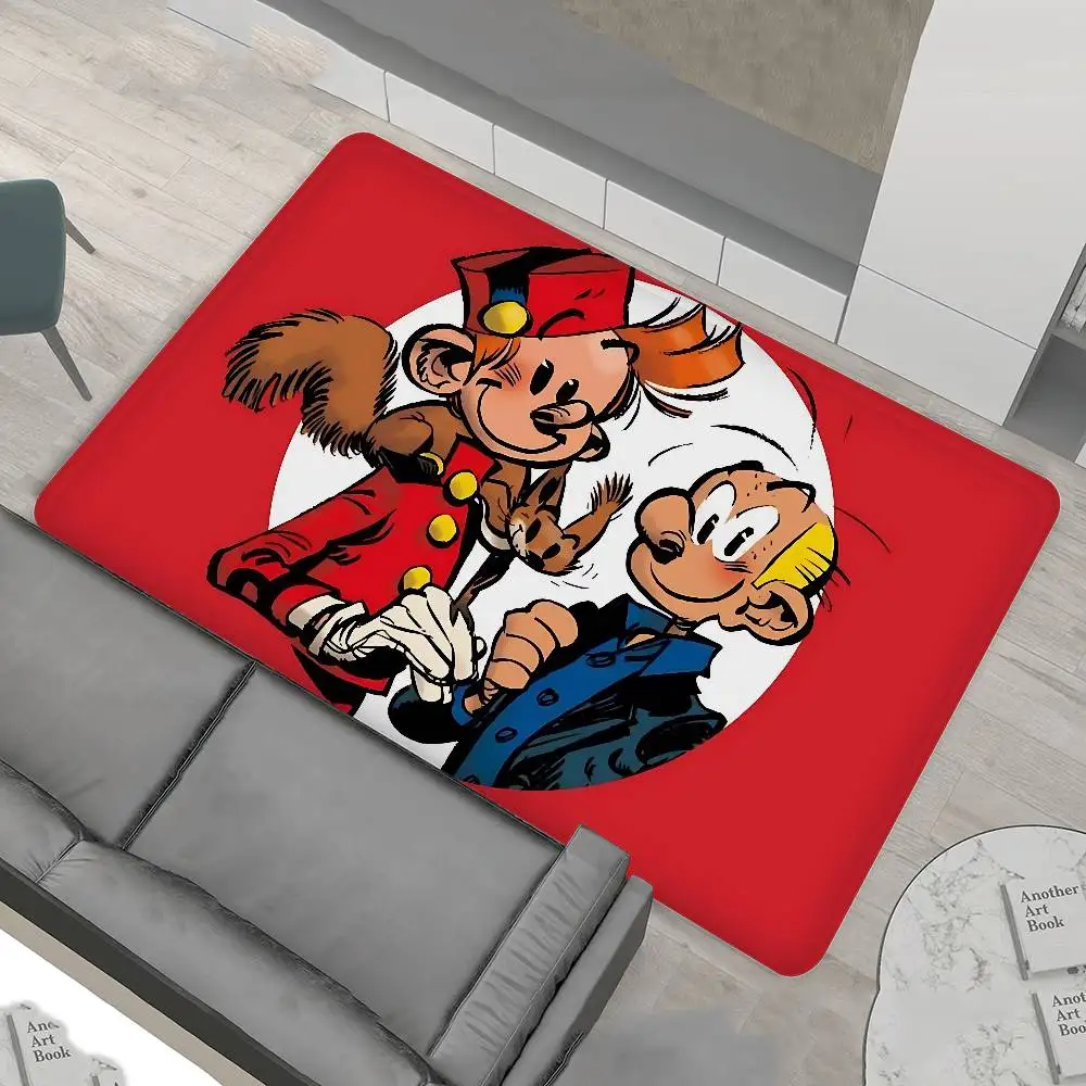 Comic S-Spirou e-et F-Fantasio Kitchen Mat Cheaper Anti-slip Modern Living Room Balcony Printed Modern Home Decor