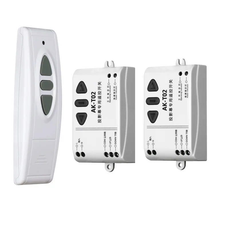 AC85V-250V Wireless Remote Control Switch 433MHz for Smart Projector Screen Automated Curtains Shutter Motor Smart Home Control