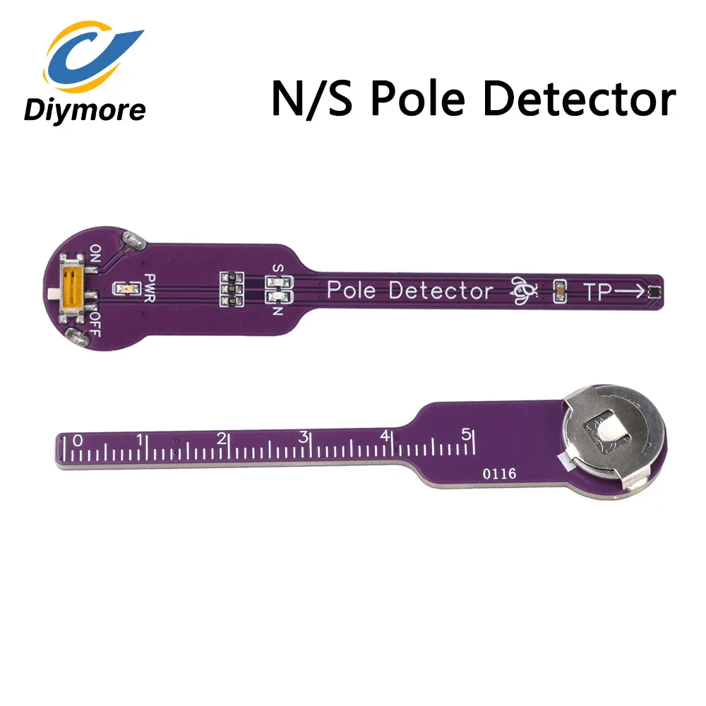 N/S Polarity Discrimination Module Magnetic Polarity Tester LED Indicator Handheld Magnetic Pole Detector CR1220 Battery