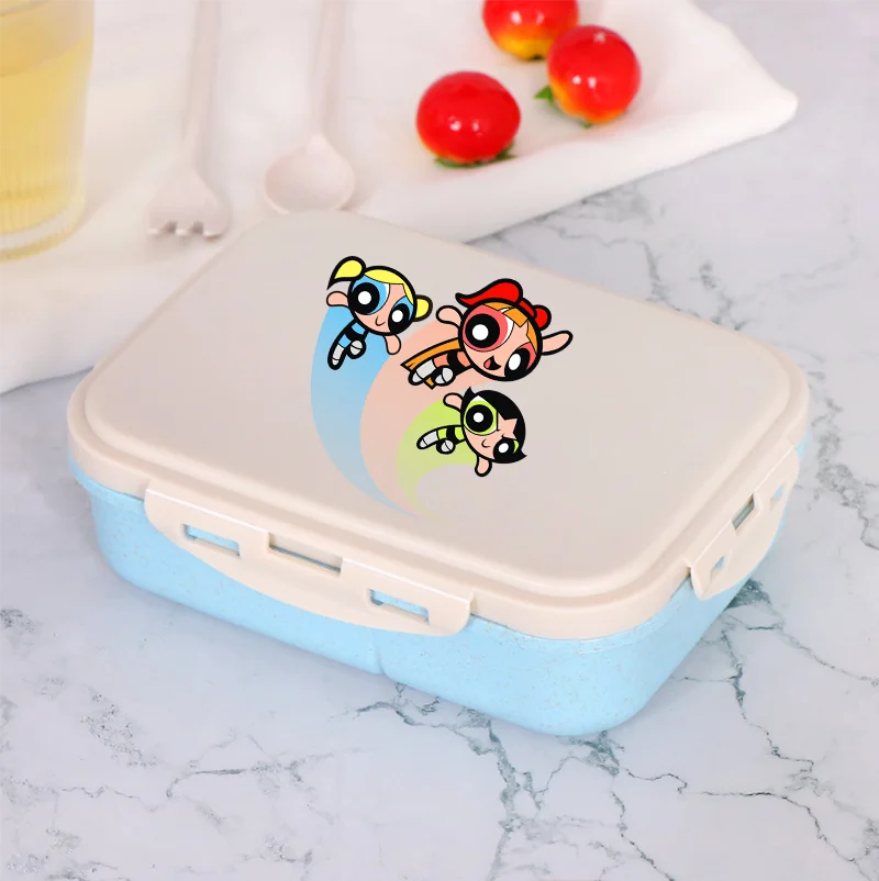 The Powerpuff Girls Bento Lunch Box Woman Portable Food Boxes Cute Microwave Lunch Boxes Picnic Case Student Food Container Gift