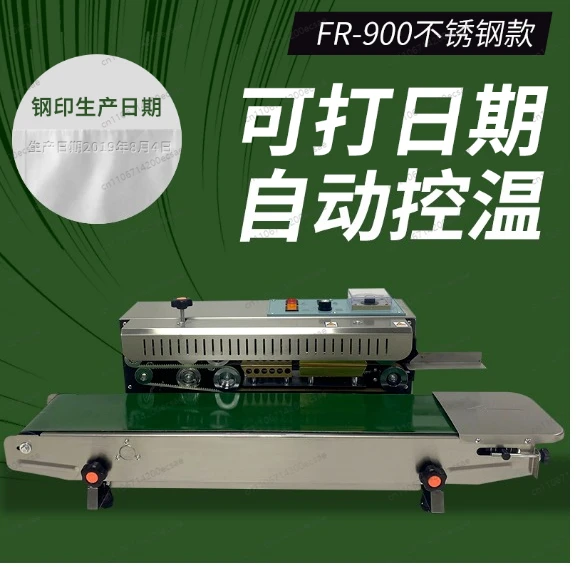 FR-900 Stainless Steel Continuous Sealer Temperature & Date Adjustable 850x350mm Rectangular