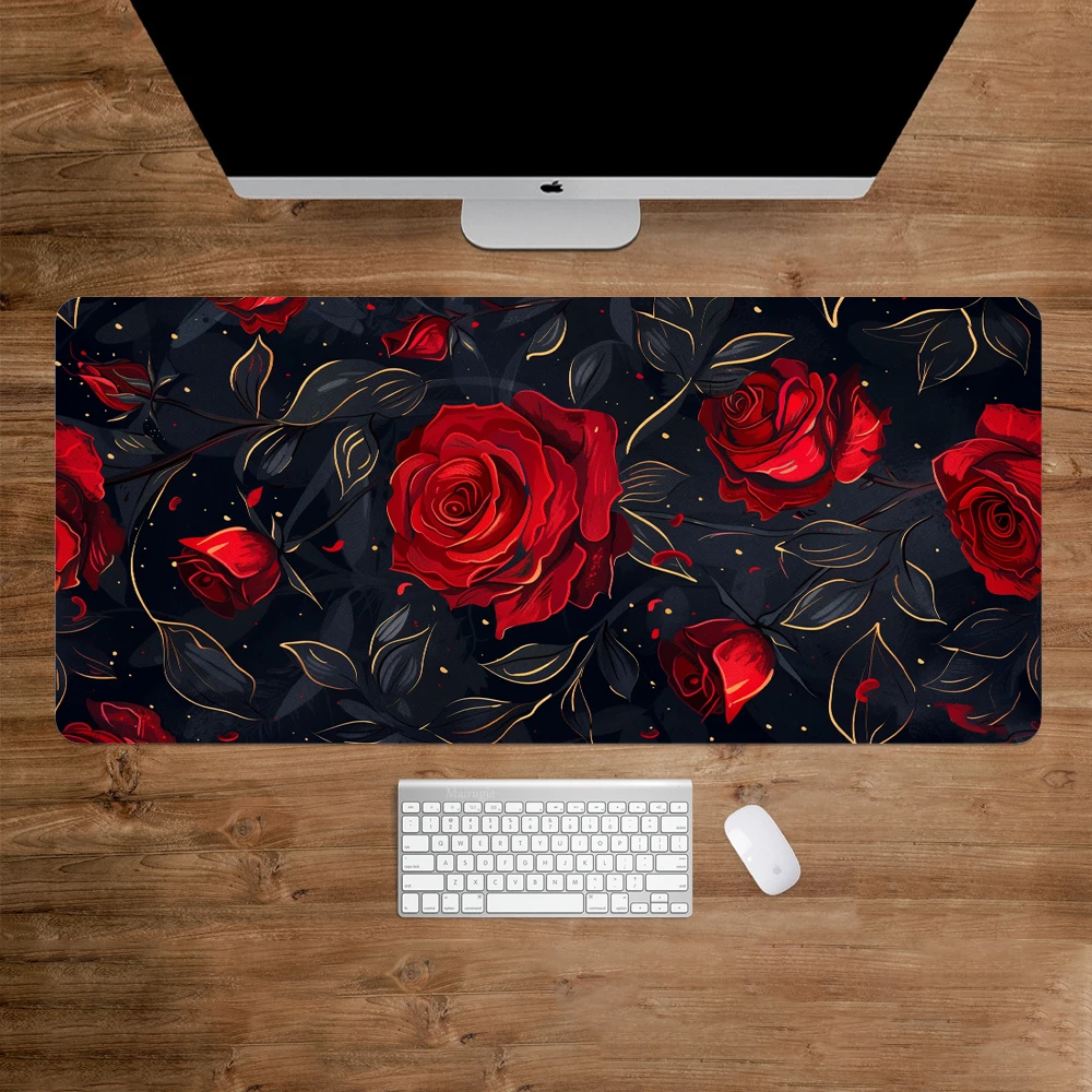 Mouse Pad Large Computer Accessories Flower Carpet for Mouse Desk Gadgets Desk Pad Gaming Pc Laptop Keyboard Pad Office Items