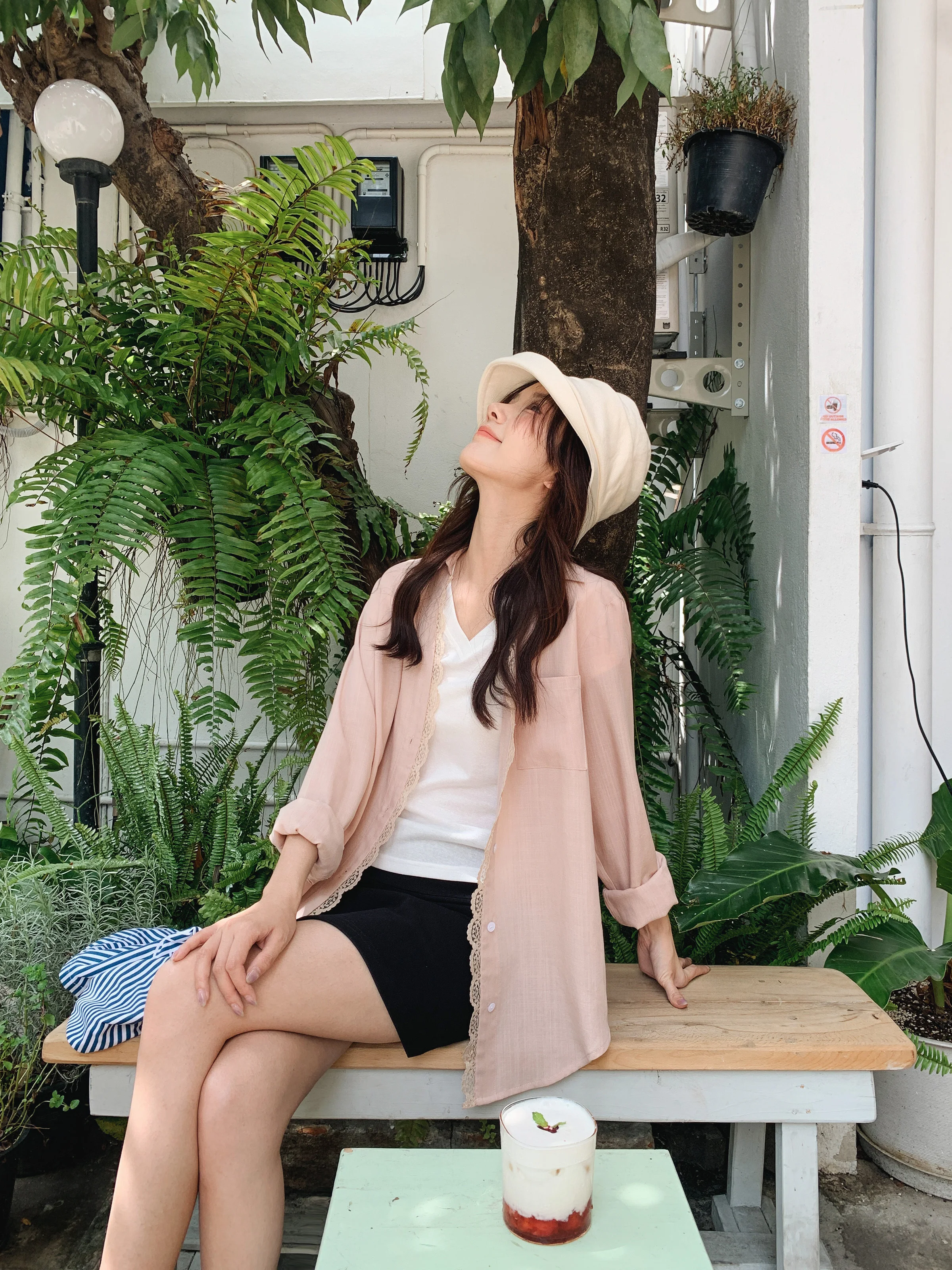 Summer Tencel Long Sleeve Shirt Women Lace Trim Lightweight Loose Fit Sun Protection Blouse Fashion Outdoor Cover-Up Shirt Top