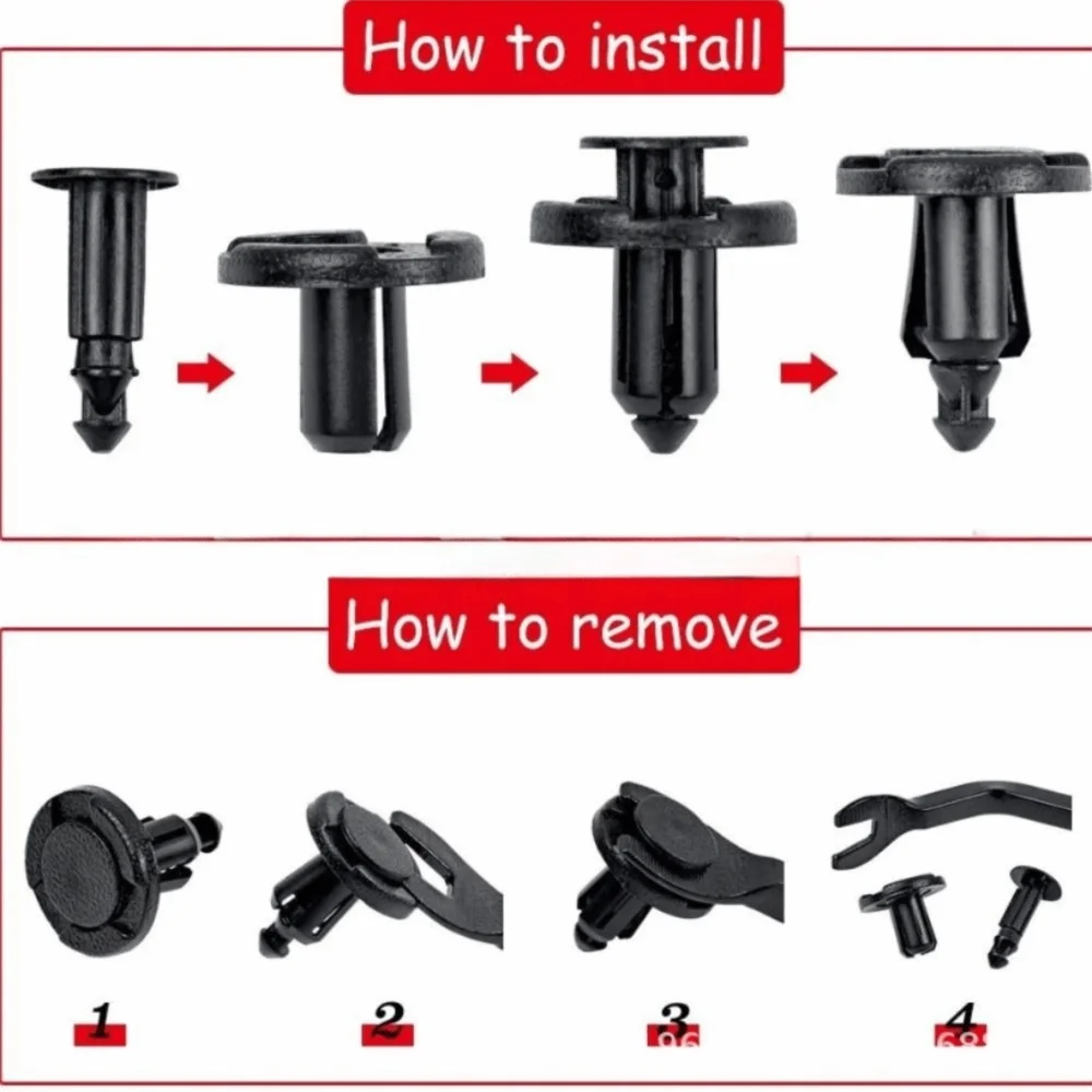 Premium Plastic Material Press Fit Expansion Fasteners Stable Connecting Structure Car Bumper Retainer Clips