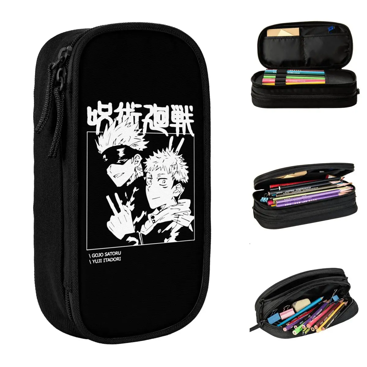 

Anime Yuji Itadori Satoru Gojo Pencil Case Jujutsu Kaisen Manga Pencil Box Pen Kids Big Capacity Bag School Supplies Stationery