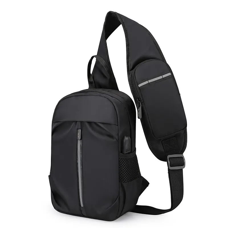 Men'S Chest Bag New High Capacity Oxford Fabric Crossbody Chest Bag Outdoor Travel One Shoulder Backpack