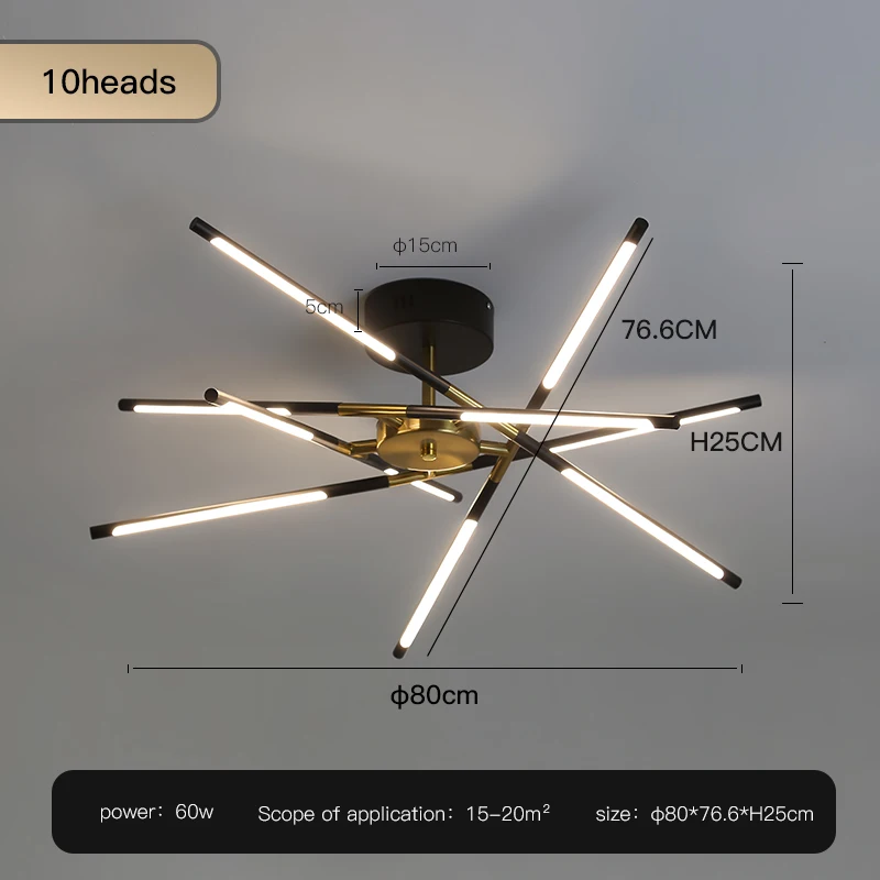 Modern LED Ceiling Light Freely Adjustable Chandelier For Living Bedroom Kitchen Dining Table Gold Pendant Lamp Indoor Lighting