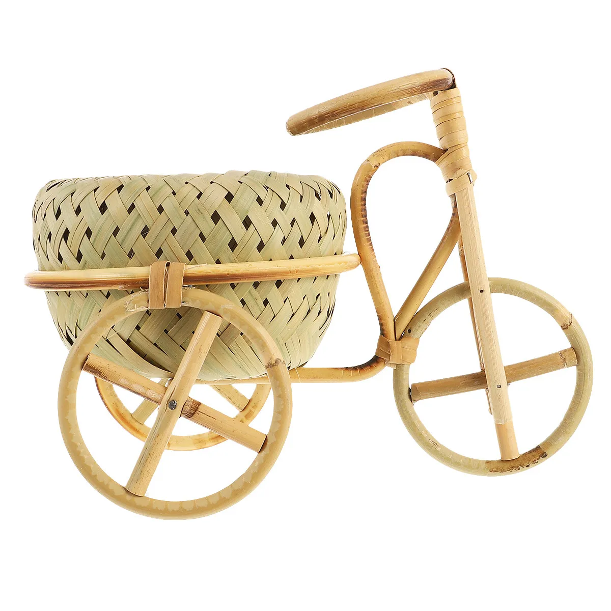 

Миниатюрная плетеная корзина из ротанга и бамбука ручной работы, декоративный элемент для рабочего стола, органайзер для мелочей, закусок и десертов, креативный контейнер для хранения.