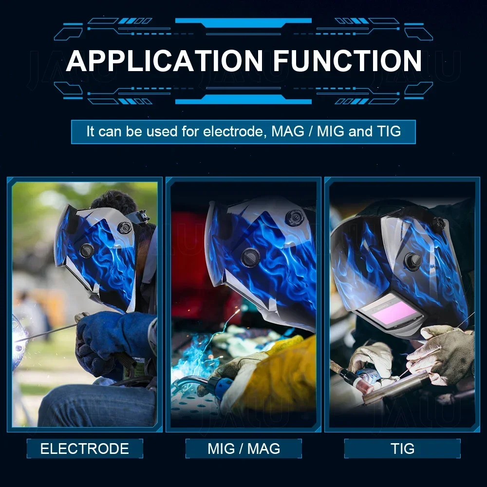 Imagem -05 - Máscara de Soldagem com Escurecimento Automático Tela Lcd de Visão Grande Capacetes de Soldagem com Escurecimento Automático para Moagem Corte Equipamento de Soldagem a Arco