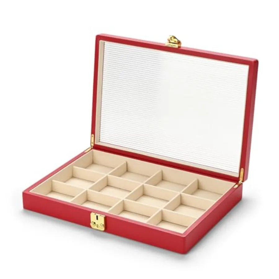 

Красный кожаный органайзер для ювелирных изделий Поднос для ювелирных изделий с крышкой Органайзеры для ювелирных изделий и хранилище для ящиков Браслет Кольцо Подвесной держатель для