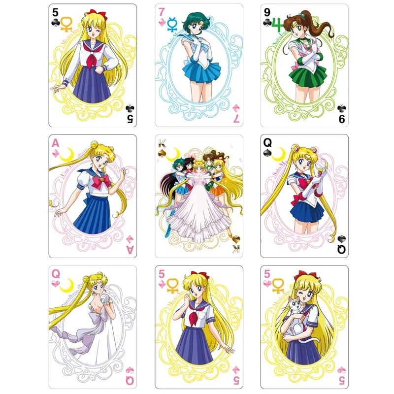 Sailor Moon Magic Playing Cards Nostalgic Series 25th Anniversary Limited Commemorative Waterproof PVC Flash Card Kids Toy Gifts