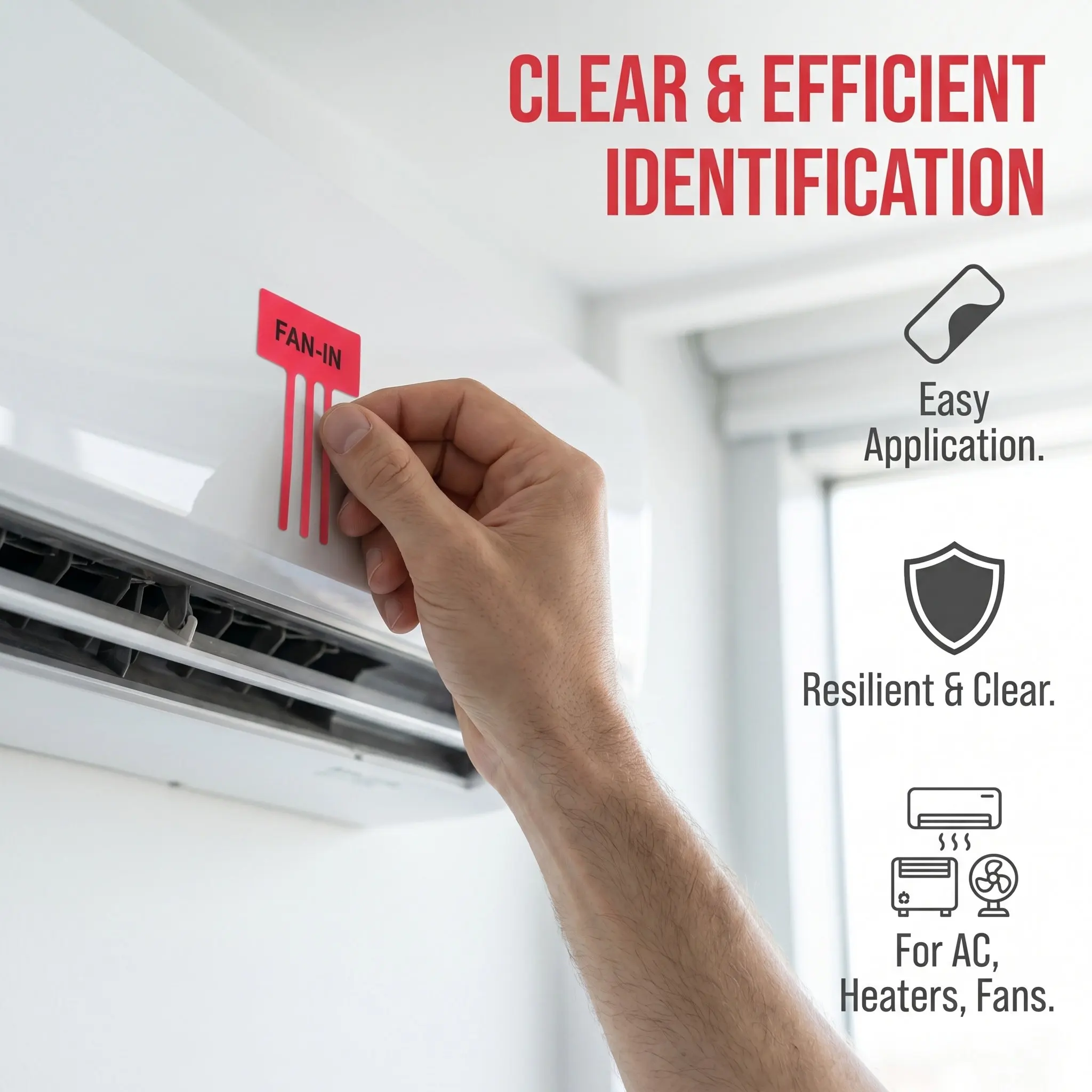 10 Sheets Air Conditioner Airflow Direction Stickers – Self-Adhesive HVAC Vent Indicator Decals