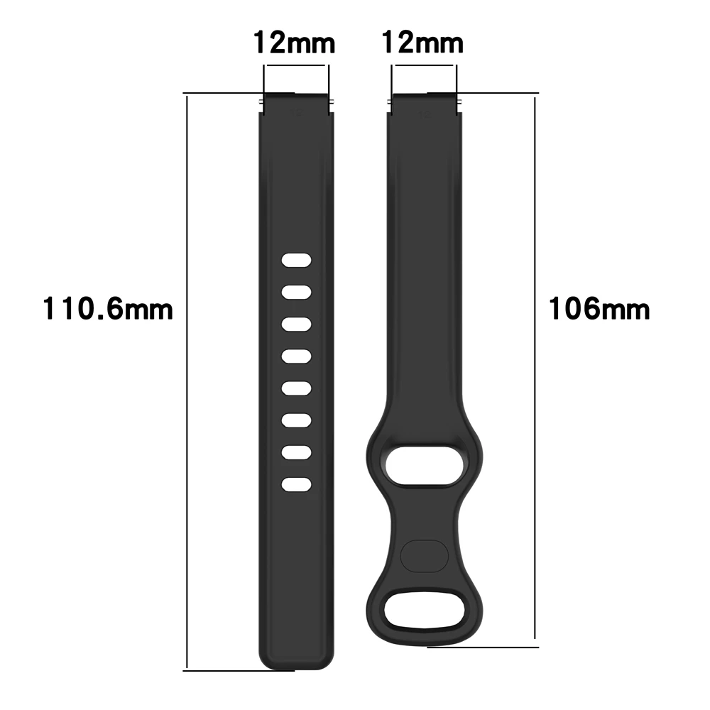 Универсальный силиконовый ремешок 12 мм, спортивный ремешок с пряжкой-бабочкой, подходит для головы и рамы, аксессуары шириной 12 мм