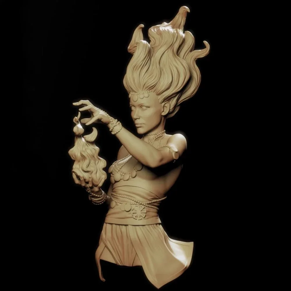 1/10 Flareon, Fire fairy girl, Resin Model figure Bust, GK, Fantasy genre, Unassembled and unpainted kit