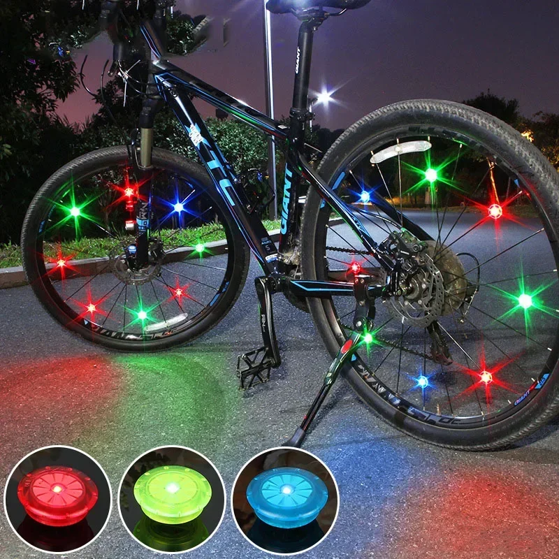 1PC Bicycle Light Colorful LED Bike Light With Battery Waterproof Bike Wheel Spoke Lamp Running Lights MTB Cycling Accessories