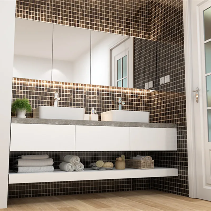 # Modern New Design Wall-Mounted Eco-Friendly Bathroom Vanity Custom-Manufactured Smart Mirror Cabinet Copper Drainer Easy Clean