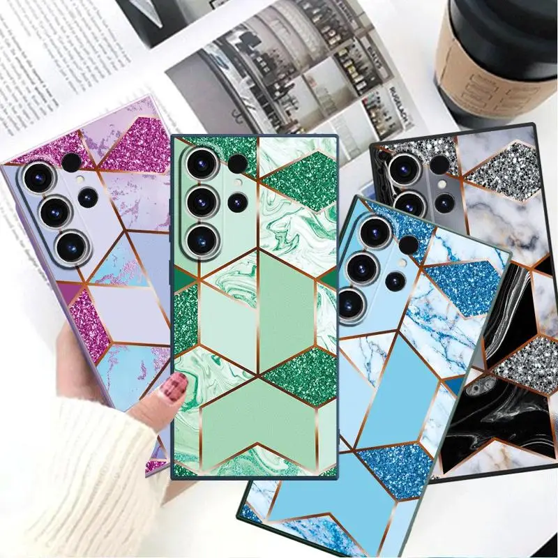 Marmurowe etui na telefon Samsung Galaxy S24 Ultra S20 FE S22 S23 Ultra 5G S21 Plus S22 Silicone Shell Luxury Cover — zdjęcie 3
