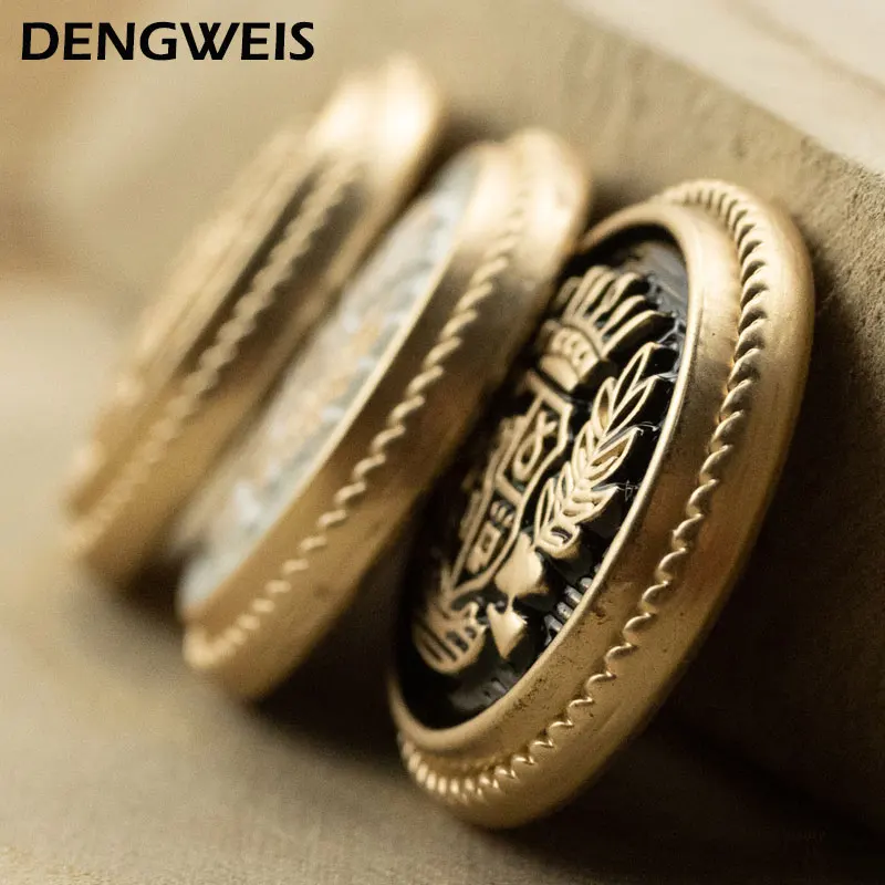 10pcs 15-25mm Carved Badge Metal Buttons For Clothing Men&Women Coat Shirt Luxury Sewing Button DIY Accessories Materials Decor