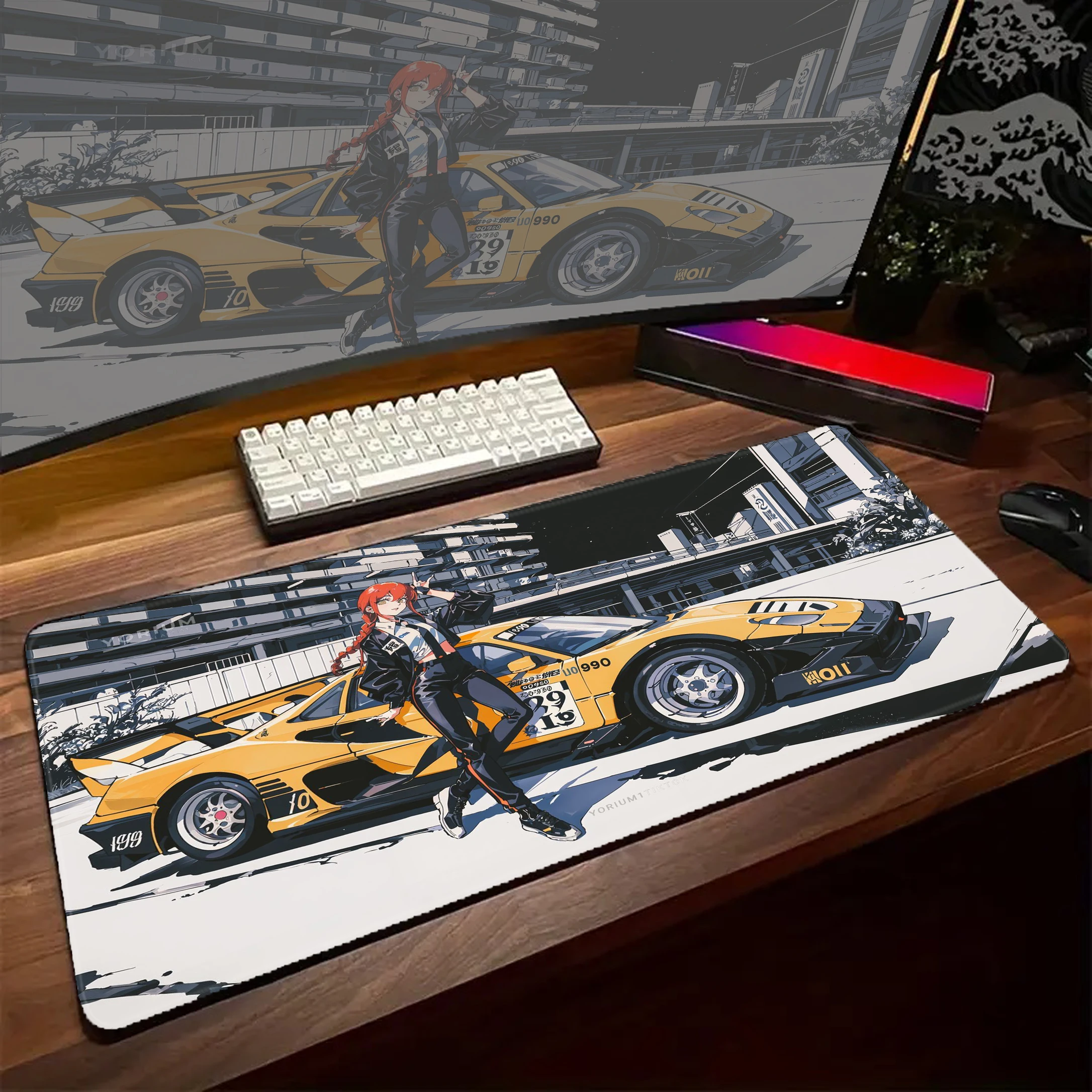 

Large Sports Car Design Gaming Mouse Pad Anti-Slip Rubber Extend Desk Mat for Gamer Office Computer Accessories Keyboard Pads