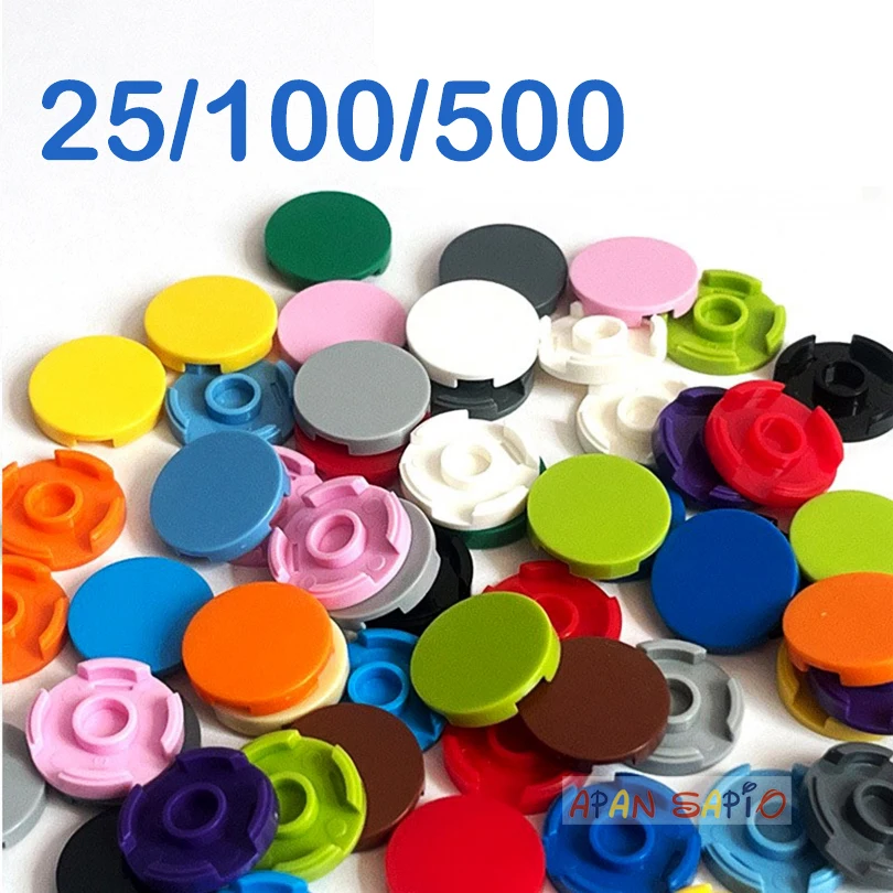 25/100/500pcs Tile Round 2x2 DIY Building Blocks Bricks Figures Educational Creative Size Compatible With 14769 Toys for