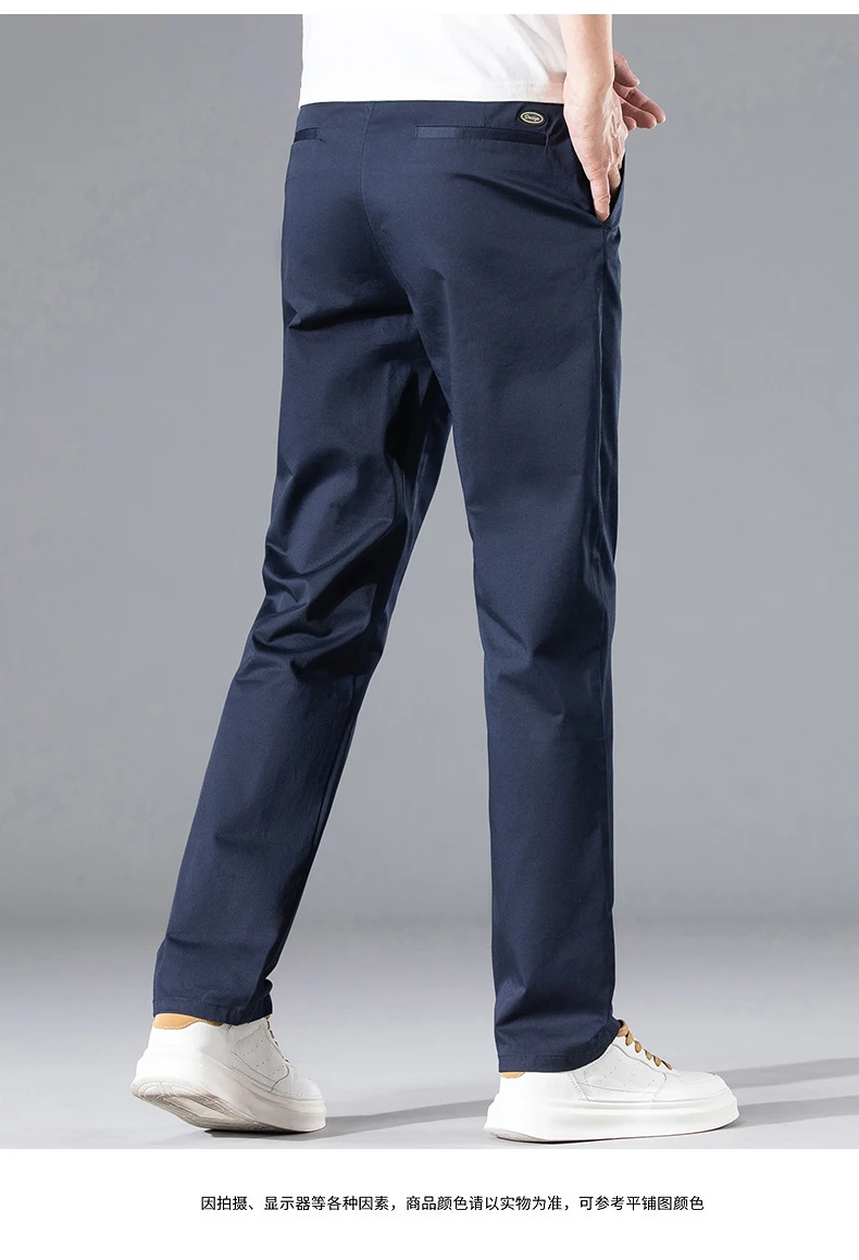 2026 Sommer Herren Leichte Gerade Hose Klassische Taschen-Armband-Design Markenbekleidung Baumwoll-Stretch Passform Dünne Freizeithose – Detail 10