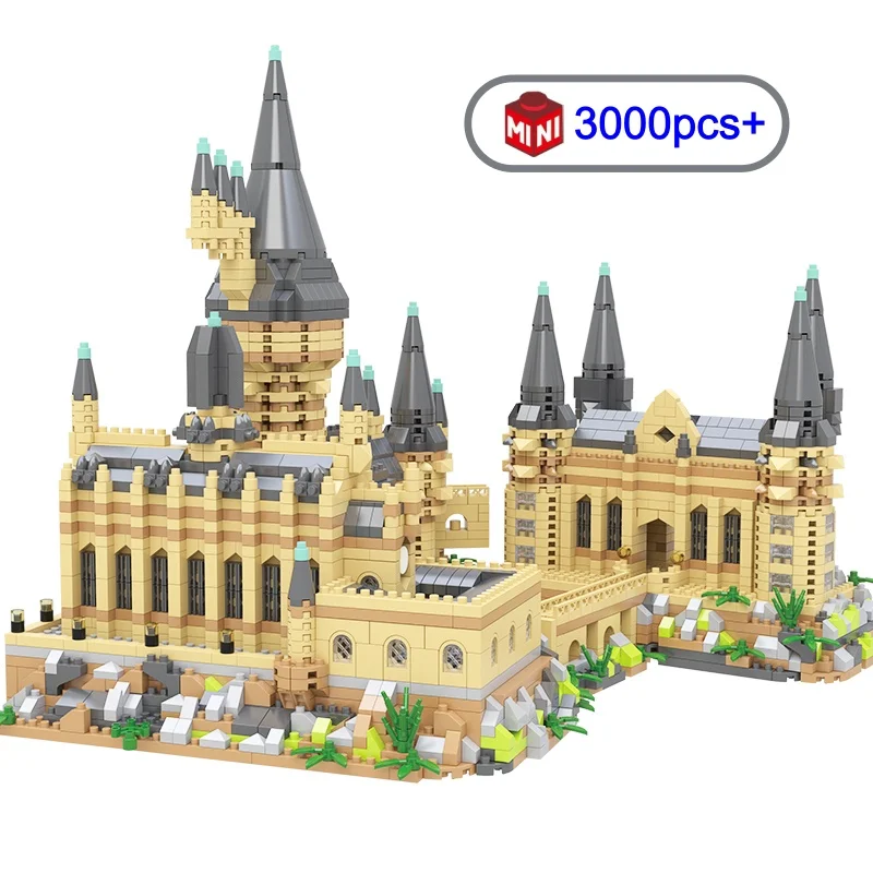 FUNXINEE Magic Castle Modell Micro Bausteine Stadt DIY Zauberei Schule Modell Ziegel Montage Spielzeug Weihnachten Geburtstag Geschenke