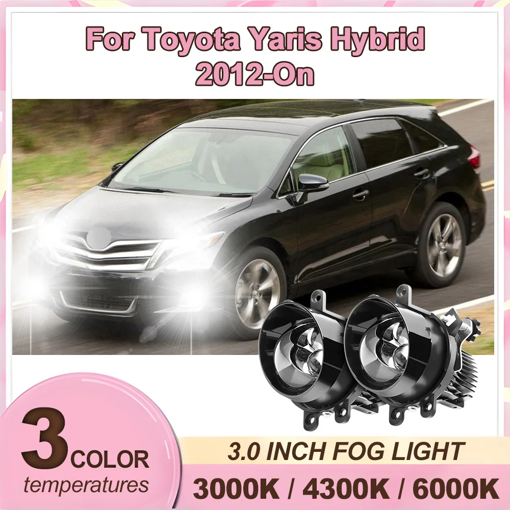 

2PCS 3" Fog Lights 90w Bi LED Projector Car Fog Lamp Retrofit Lens 3000K 4300K 6000K 20000lm For Toyota Yaris Hybrid 2012-On