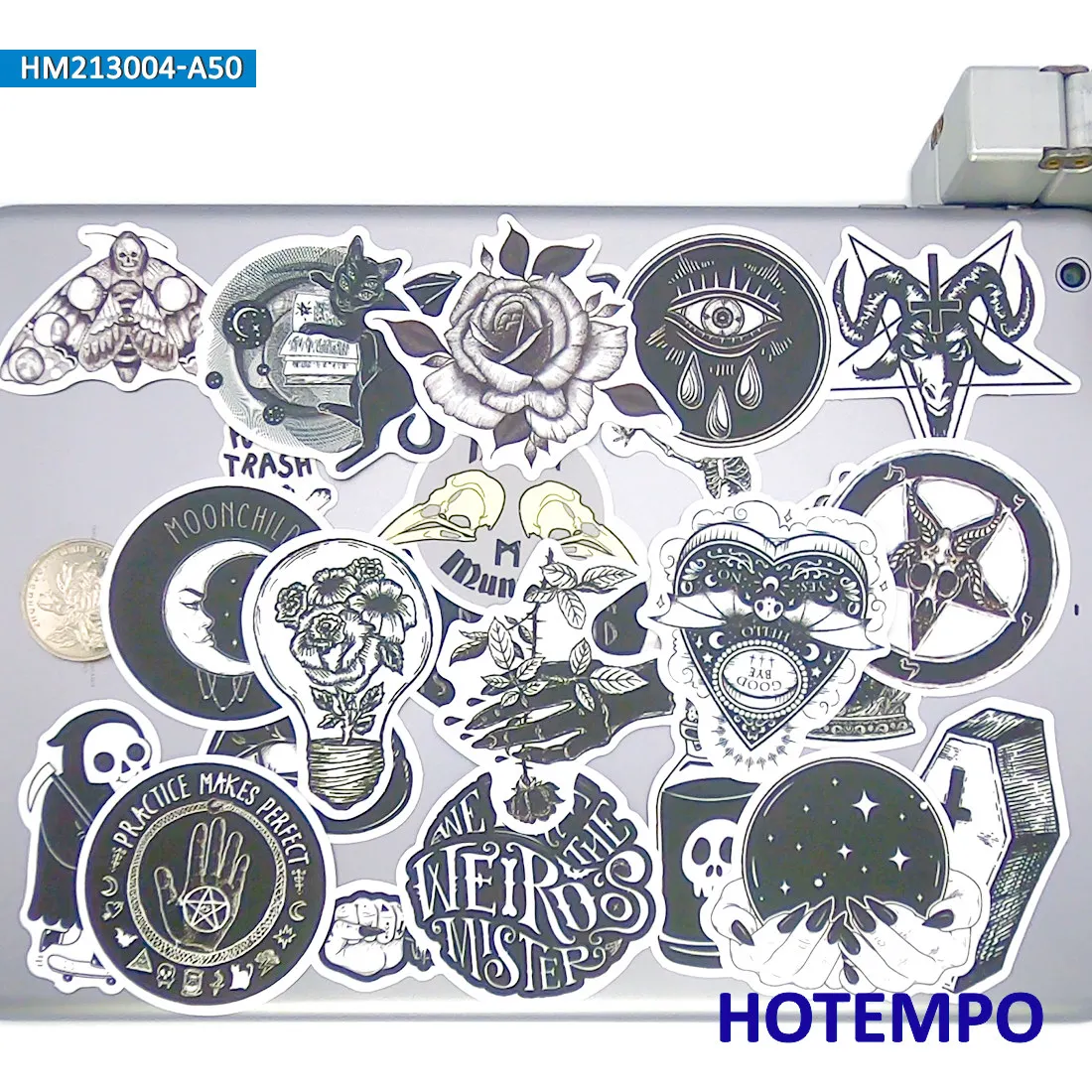 20/30/50Pieces, Retro Gothic Stickers, Mysterious Art Witch Skull Devil Monster, for Laptop Car Phone Luggage, Fun Sticker Pack