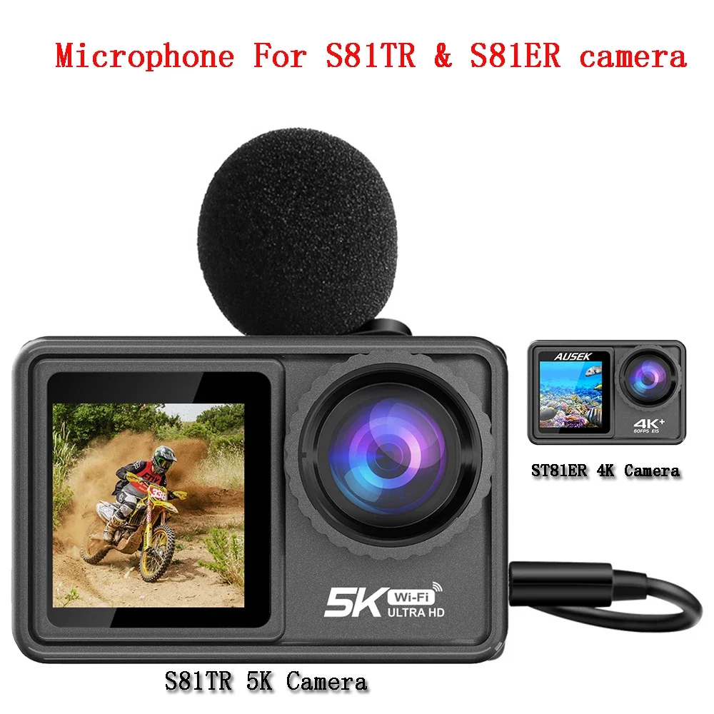 High Fidelity Externe Microfoon Voor Go Waterdichte Pro Sport Camera Action Camera Micro Usb/Type-C Connector Kabel Lengte 1.5M