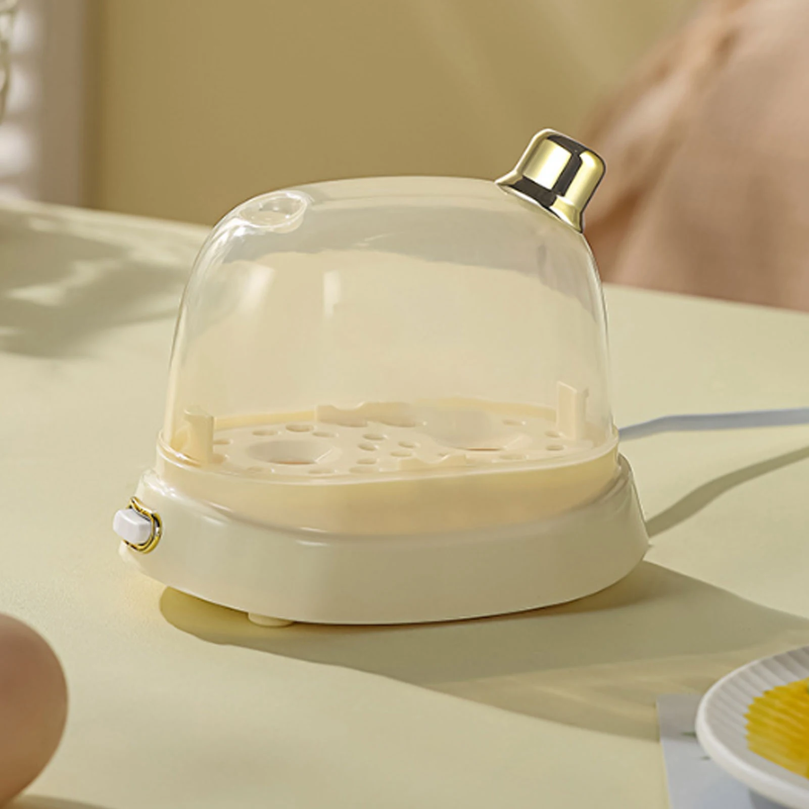 Olla rápida para huevos, olla eléctrica para huevos con capacidad para 2 huevos, huevos duros y cocidos, huevos escalfados con función de apagado automático para el hogar