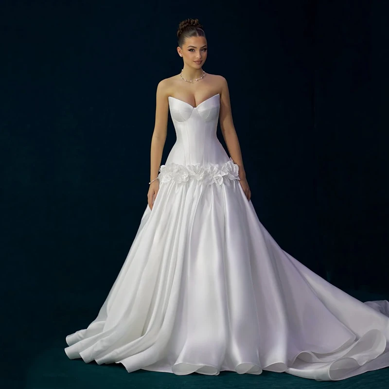 Eightree Vrouwen 2026 A-lijn Trouwjurken Sweetheart Bloem Mouwloze Bruidsjurk Prinses Bruiloft Bal Prom Jassen Aangepast