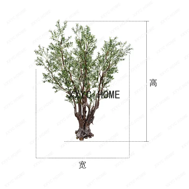 Árvore de imitação de madeira maciça, decoração de oliveira seca, decoração de interiores, piso, árvores falsas, decoração de sala de estar, planta verde