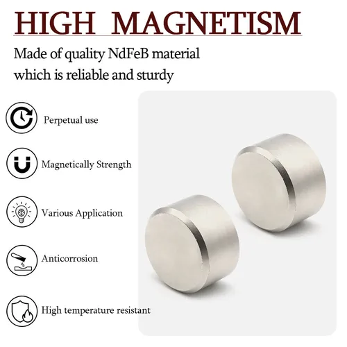 Imagen 2 del producto Imán de neodimio redondo súper fuerte de 50x30mm, imanes potentes N35, imán magnético permanente para refrigerador NdfeB