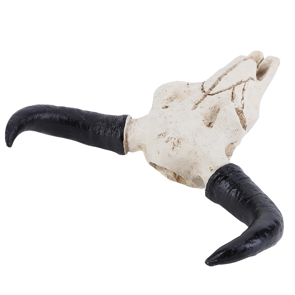 Bull Head Pendant Wall Hanging Longhorn Cow Skull Head Ornament Figurines Crafts Nostalgic Realistic for Home Halloween Decor