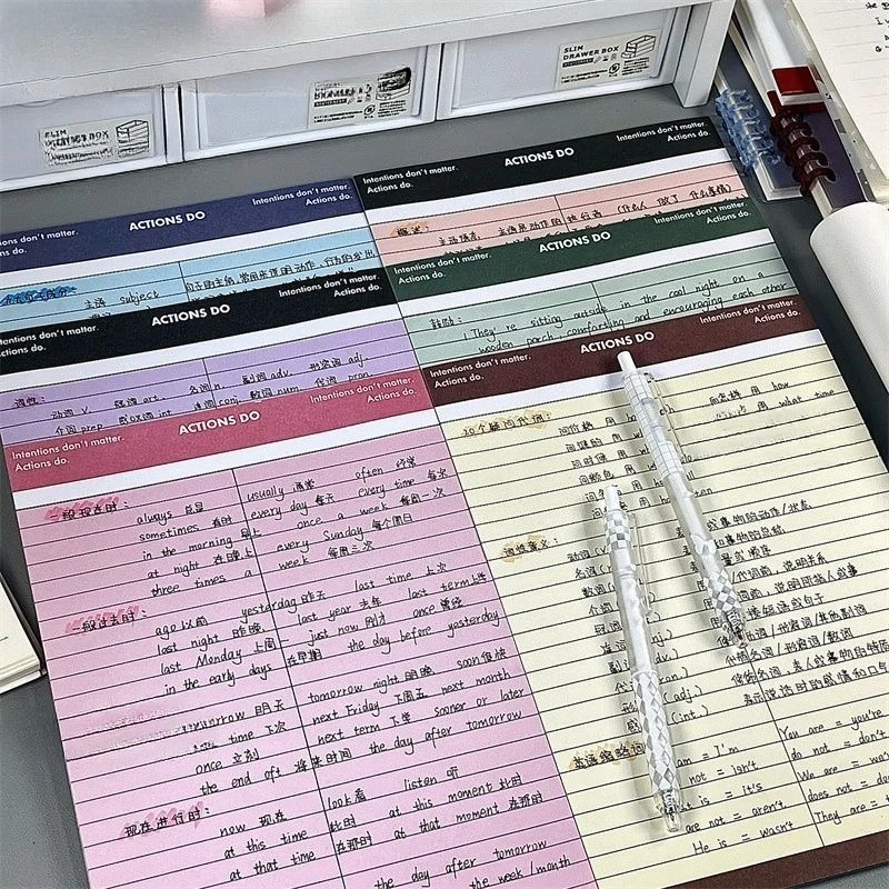 The New School Starts with B5 Contrast Color Horizontal Line Paper, High-value Student Draft Notebook, English Vocabulary Book