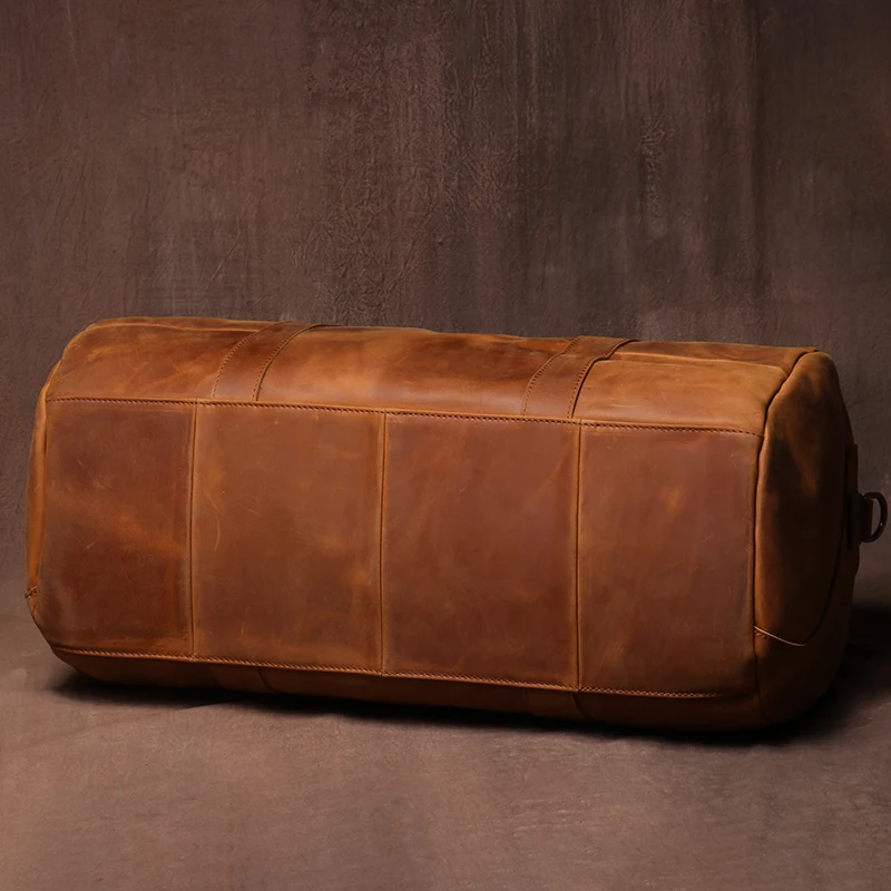 GURO ヴィンテージ クレイジーホース 牛革 トラベルバッグ メンズ 本革 ハンドバッグ カジュアル 週末 キャンプ ラゲッジバッグ デイリー ジム ショルダーバッグ