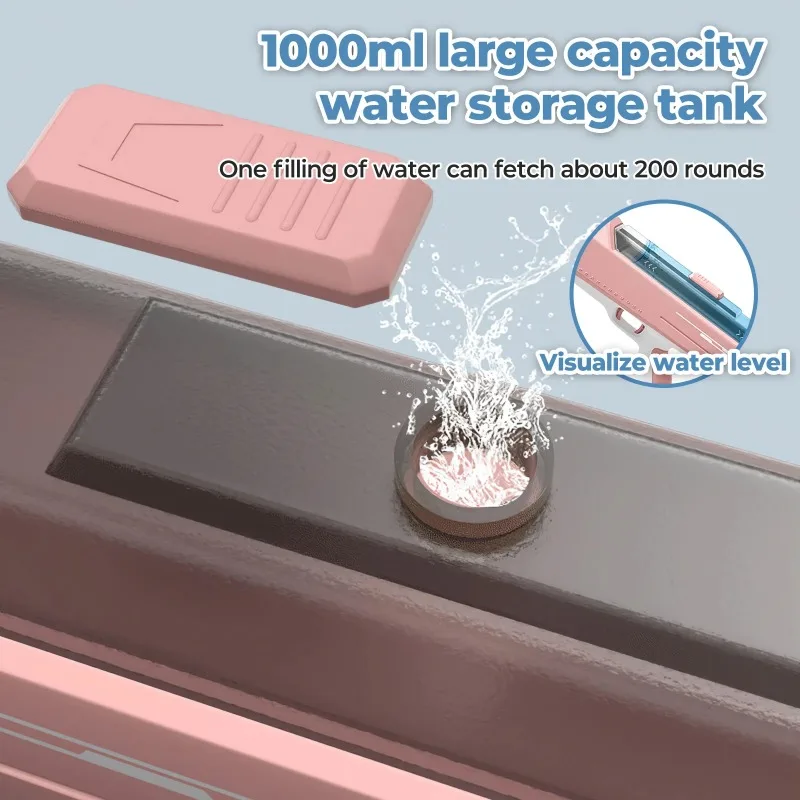 Pistola de agua eléctrica de alta presión para niños, juguetes de verano para exteriores, playa, piscina, juegos de lucha, absorción automática, ráfagas de agua