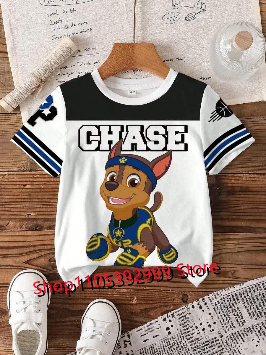 New PAW Patrol Children 3d T-Shirt Cartoon Chase Short Sleeves Top Tees Fashion Anime Girls Boys Shirts Kids Summer Clothes Gift