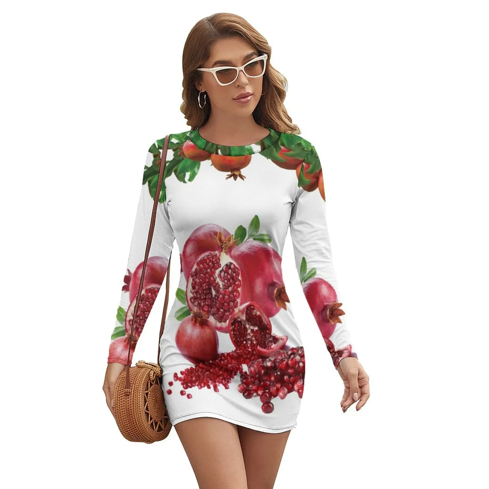 

Pomegranates Long-sleeved Dress dress dresses dresses for womens Summer women's clothing