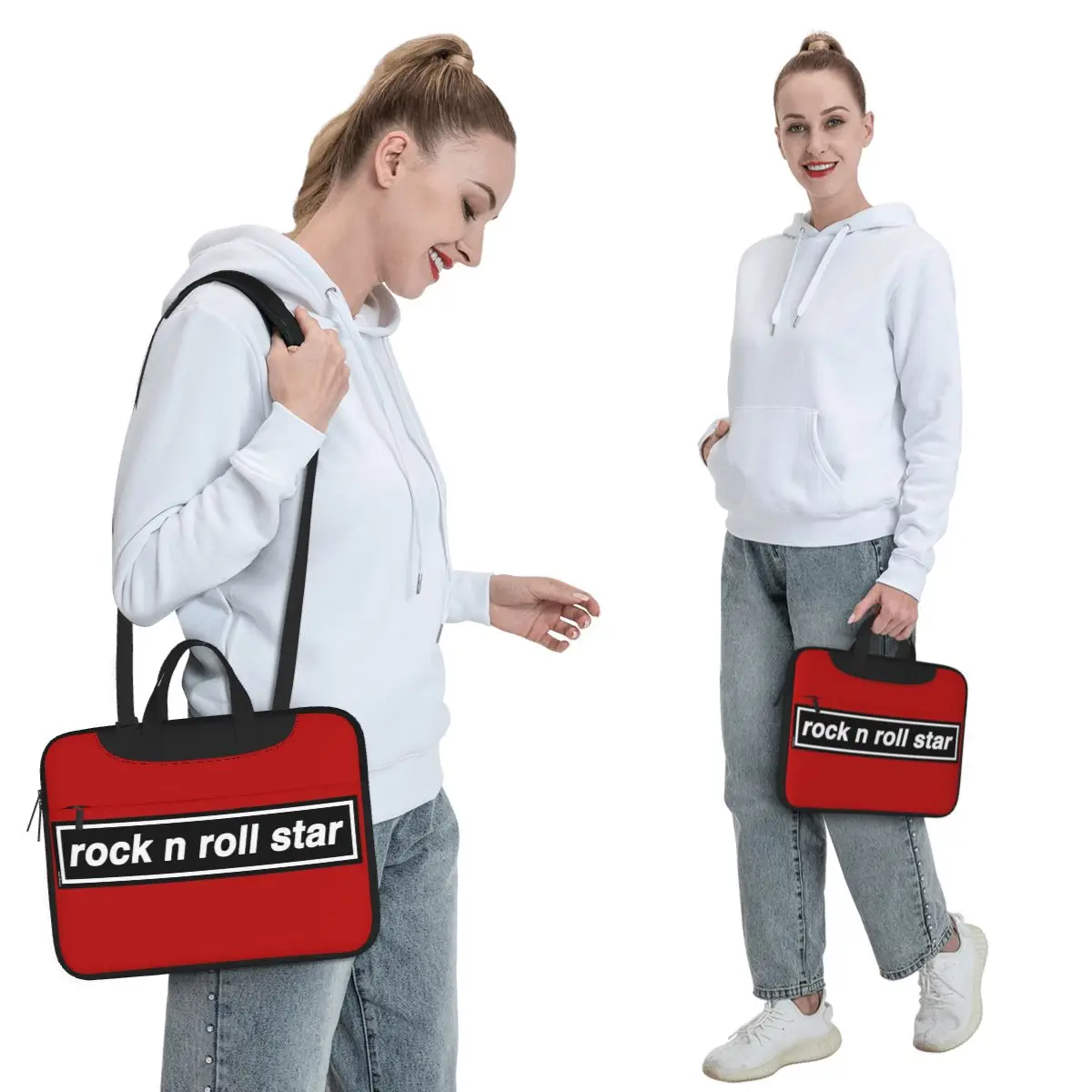 Rock N Roll Star Crossbody Laptop Bag Case Computer Bag Resistant Protective Notebook Pouch for Macbook Pro Lenovo