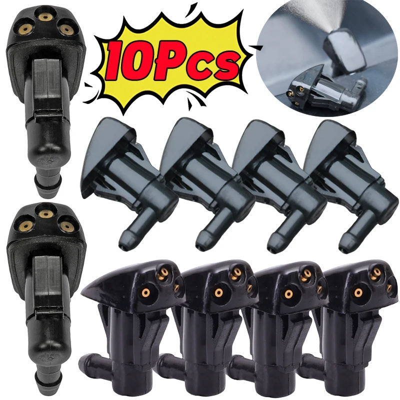 Universal Three-eye Hole Car Wiper Nozzles Windshield Wiper Washer Spray Jetfor Auto Windscreen Wipers Accessories 1/2/4/8/10PCS