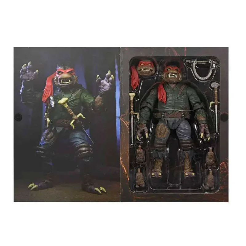 Op voorraad: NECA 54300 TMNT Universal Monsters Raphael als de Wolfman, 18 cm, bewegende actiefiguur, Gold Label, verzamelobject.