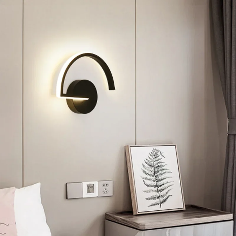 Black White Wall Lights for Home Bedside Acrylic Metal Nordic Modern Led Bedroom Light Minimal Lamp Applique Luminaire ZM1021