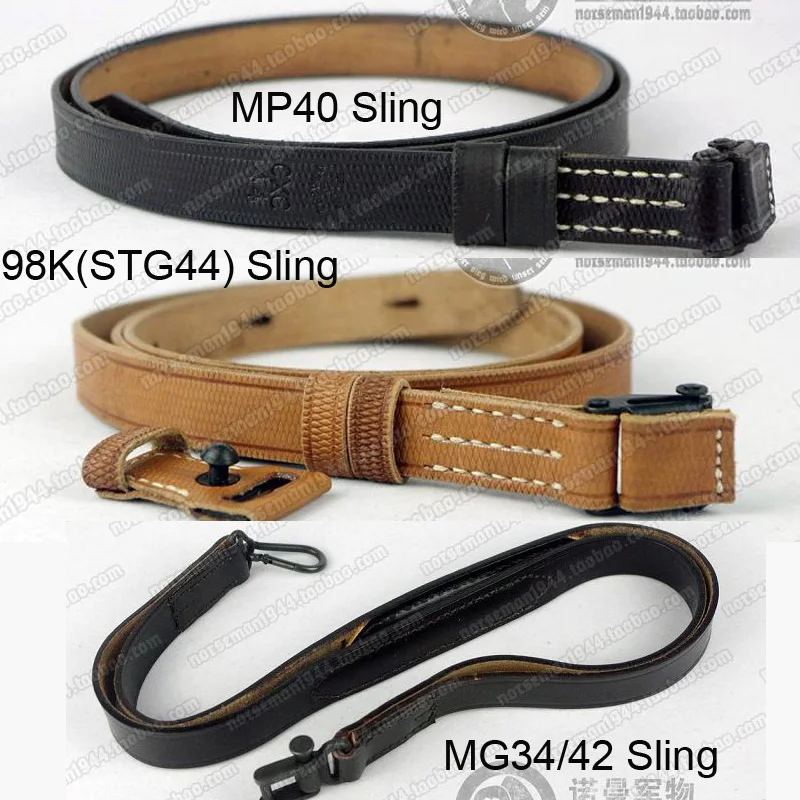 Cosplay 98K (STG44) Sling / MP40 Top Layer Leather Strap / MG34 or 42 Hand Strap Nordland 1944