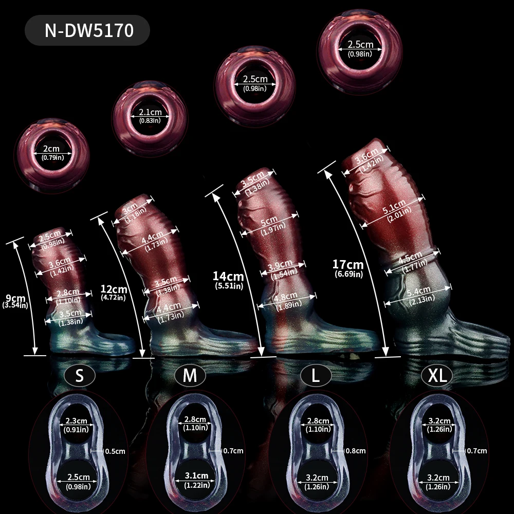 SMMQ الذئب عقدة القضيب كم XL حجم المفتوحة الحافظة الذكور الديك توسيع سيليكون ديك الدائري ألعاب جنسية للرجال #2