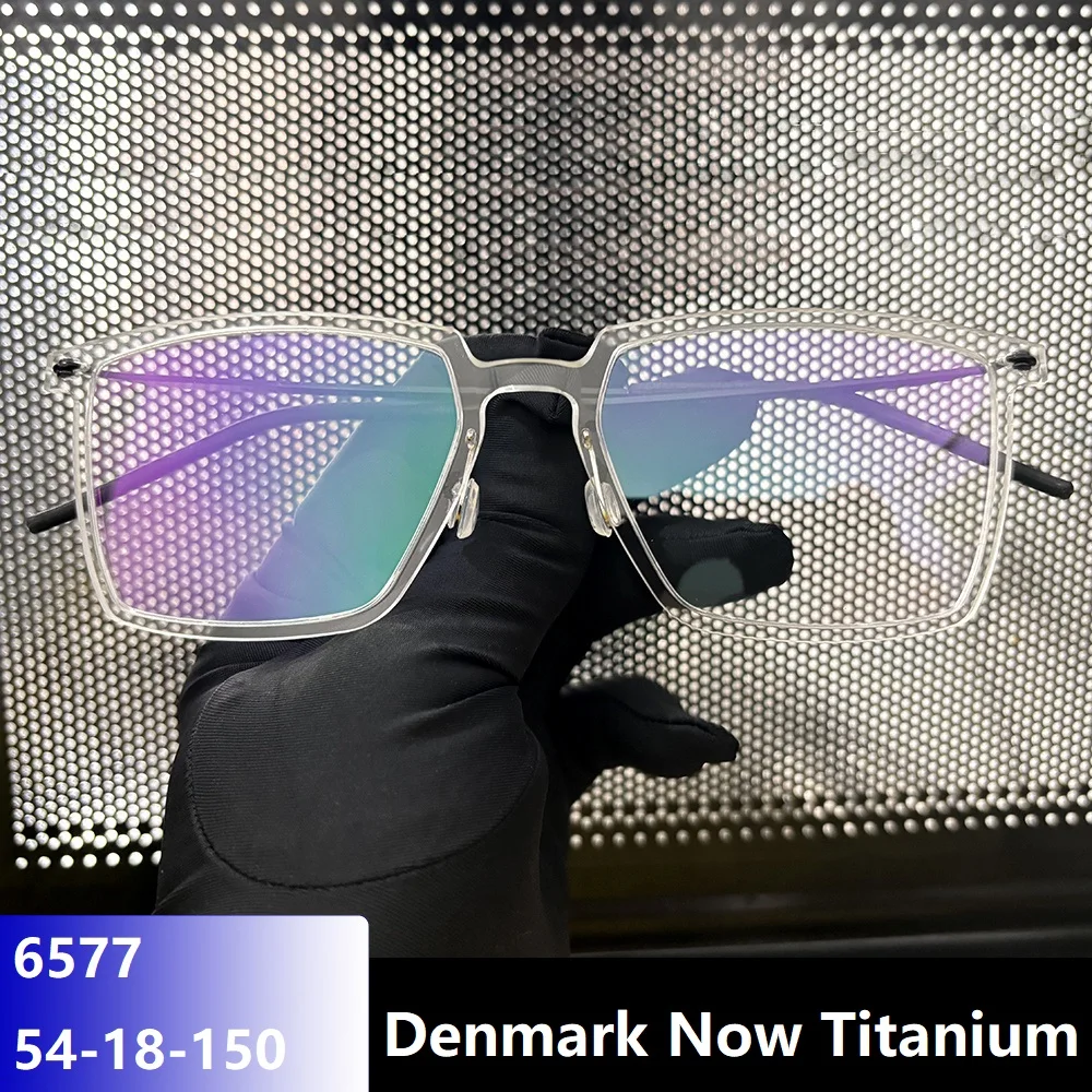 

Denmark Brand 6577 Large Square Screwless Acetate Titanium Glasses Frame Eyeglasses Ultralight Women Men Spectacles Fashion 2026