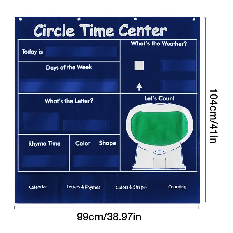 Imagem -06 - Círculo Aprendizagem Tempo Centro Gráfico de Bolso para Crianças Heavy-duty Calendário Contando Rima Cor