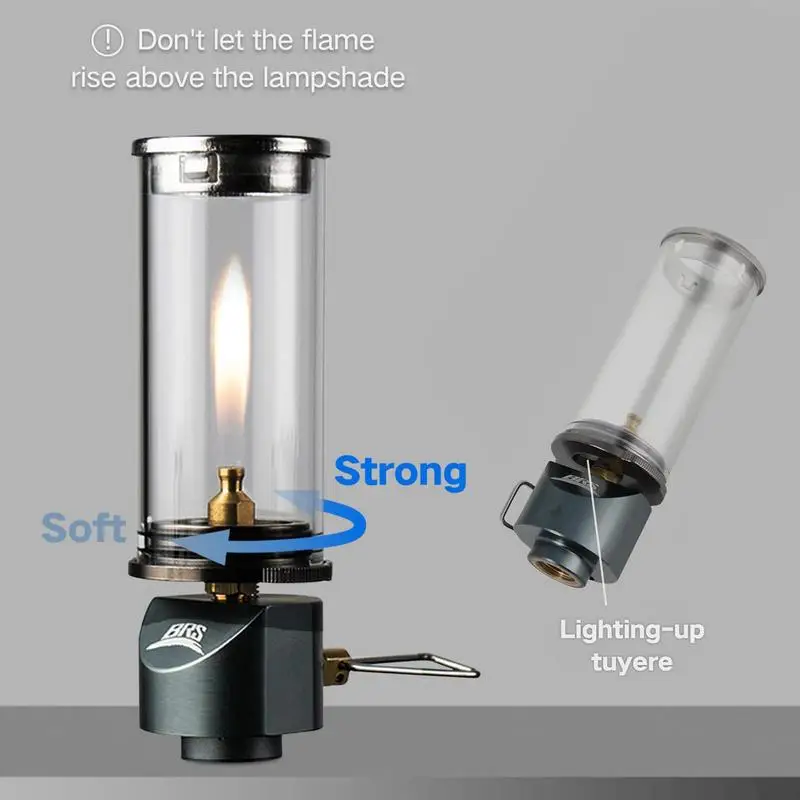 Tent Light Windproof Fantasy Candle Light BRS Wickless Lamp Burner Portable Gas Light RBS-55 Glass Shade Vapor Lamp Ambient Lamp