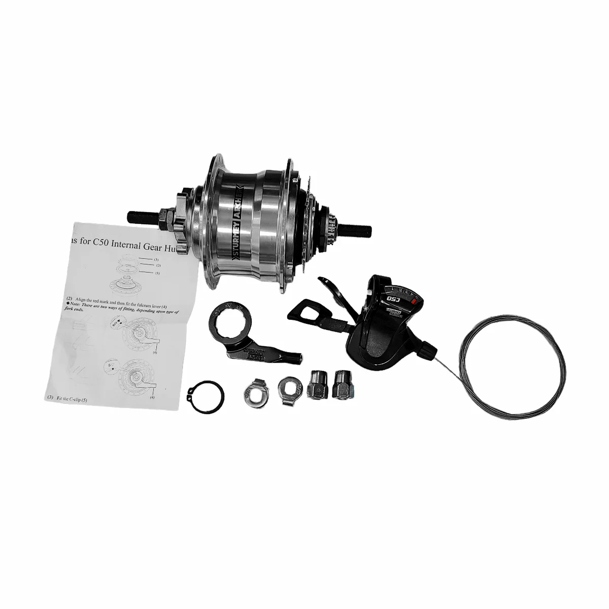

Sturmey archer RX-RK5 Internally Geared 5 speeds bike bicycle rear Hub for disc brake with shifter lever set