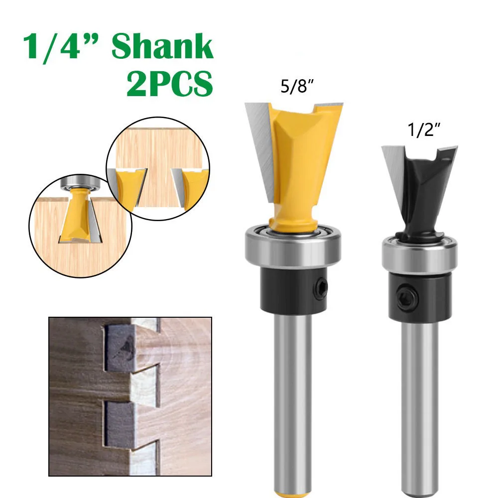 

1/4" Shank Profile Dovetail Router Bit,Carbide Tipped Woodworking Milling Cutter,Honeycomb Finger Joint & Tenon Cutter,Black